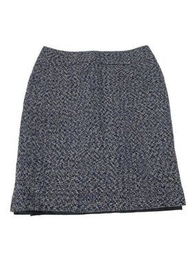 Calvin Klein Womens Tweed Pencil Skirt Size 2P Navy & White